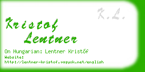 kristof lentner business card